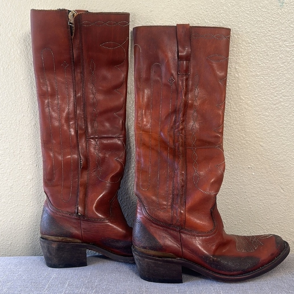 Golden Goose Chestnut Leather Heeled Boots 🇮🇹